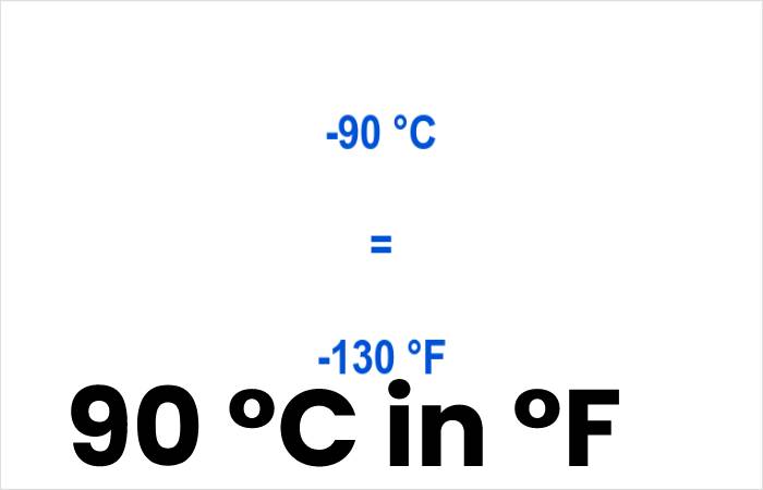 90 degrees c to f 